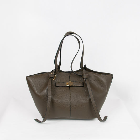 883111 Vesker, JOSEFINE shopper med frontspenne - brun