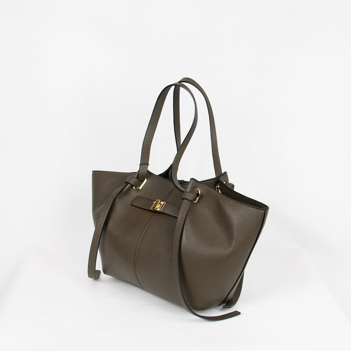 883111 Vesker, JOSEFINE shopper med frontspenne - brun