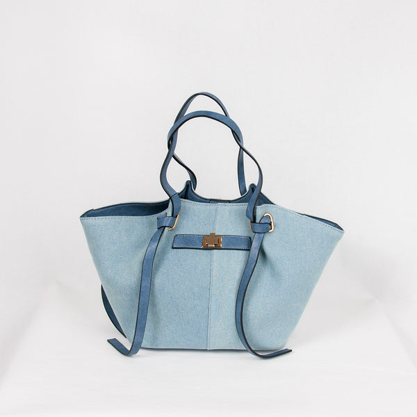 883146 Vesker, JOSEFINE shopper med frontspenne - blå