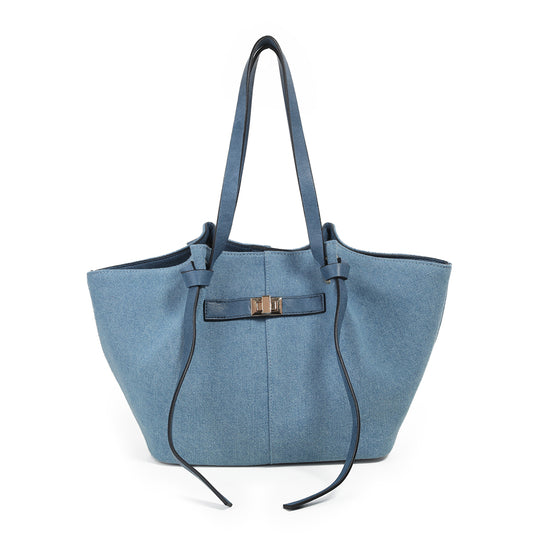 883146 Vesker, JOSEFINE shopper med frontspenne - blå