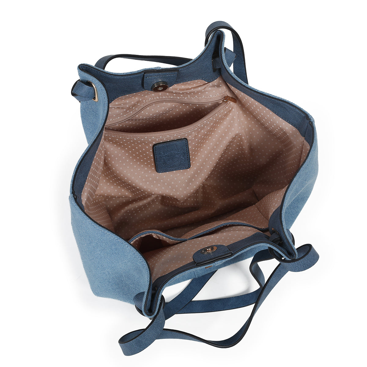 883146 Vesker, JOSEFINE shopper med frontspenne - blå