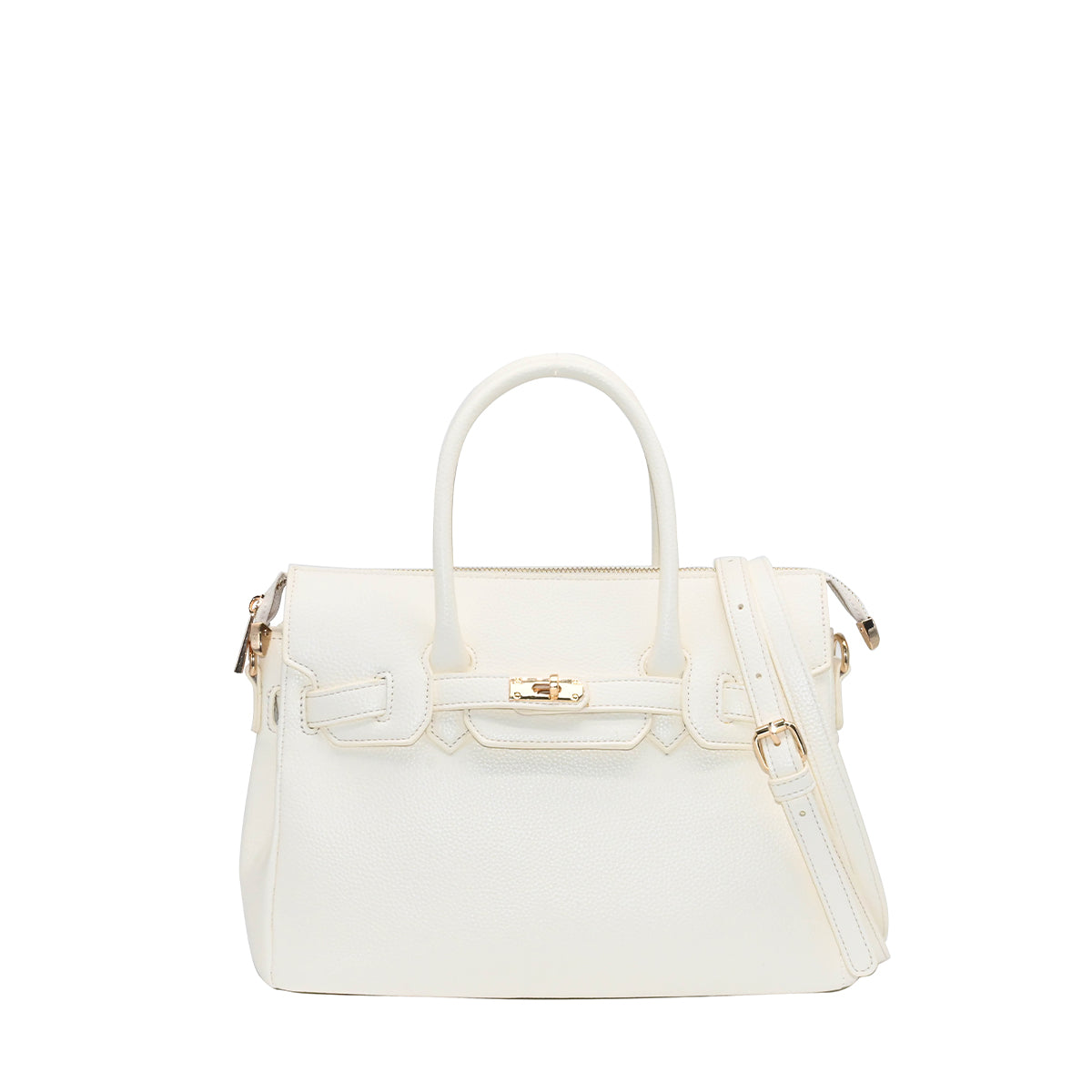 883202 Vesker, HAVANNA liten shopper med frontspenne - hvit