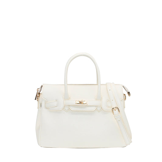 883202 Vesker, HAVANNA liten shopper med frontspenne - hvit