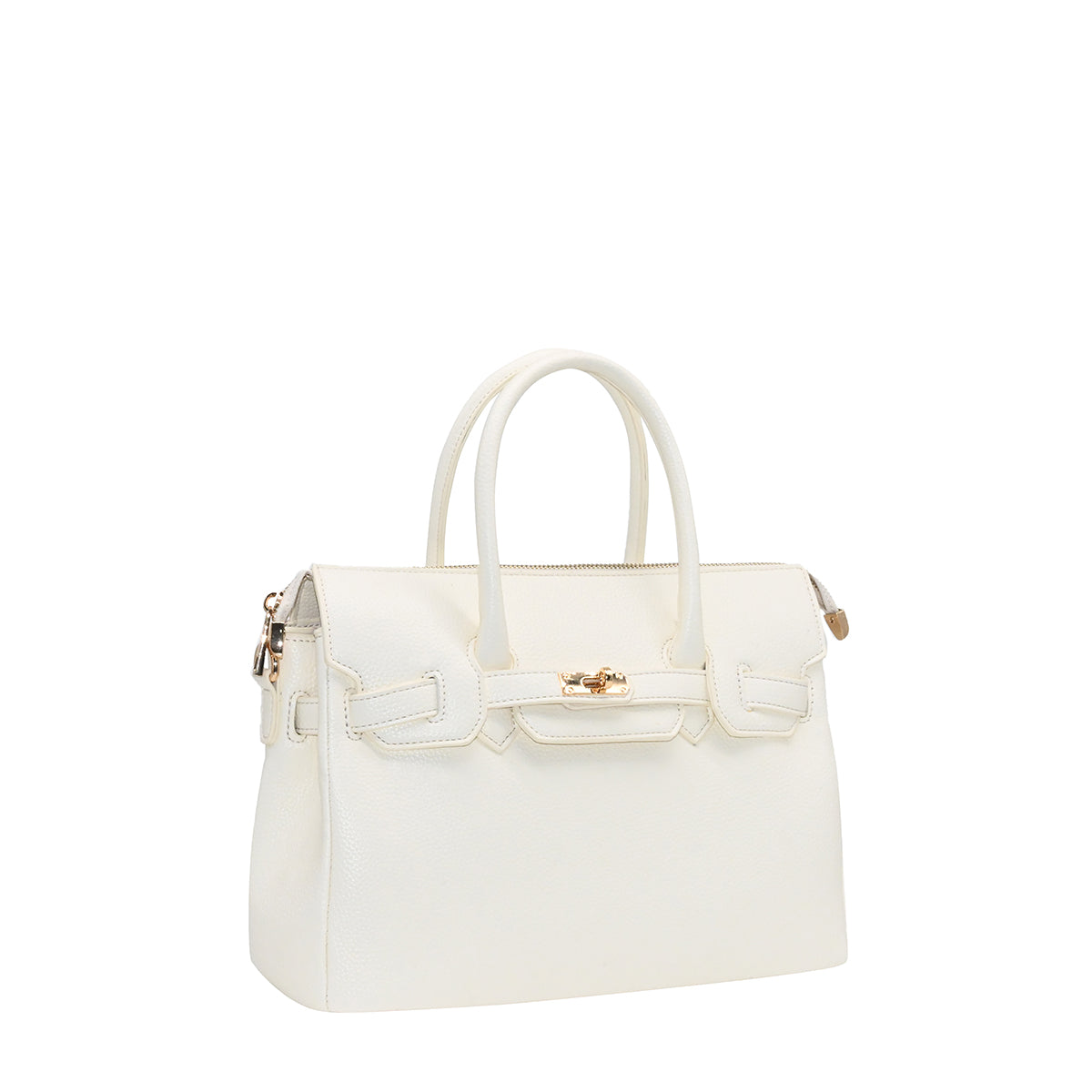 883202 Vesker, HAVANNA liten shopper med frontspenne - hvit