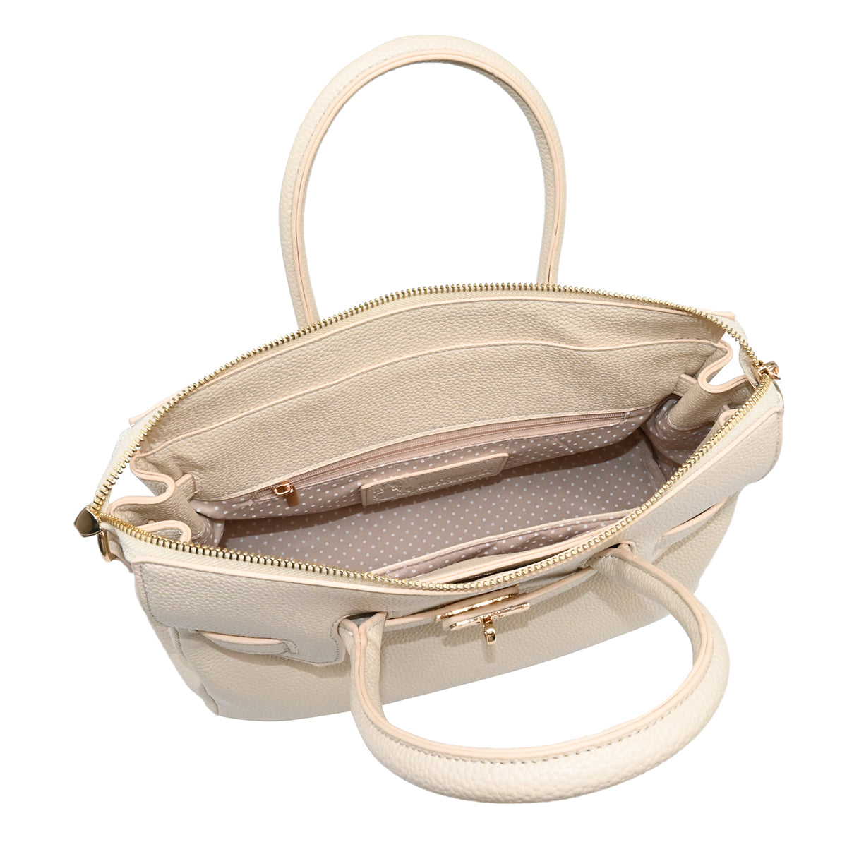 883205 Vesker, HAVANNA liten shopper med frontspenne - beige