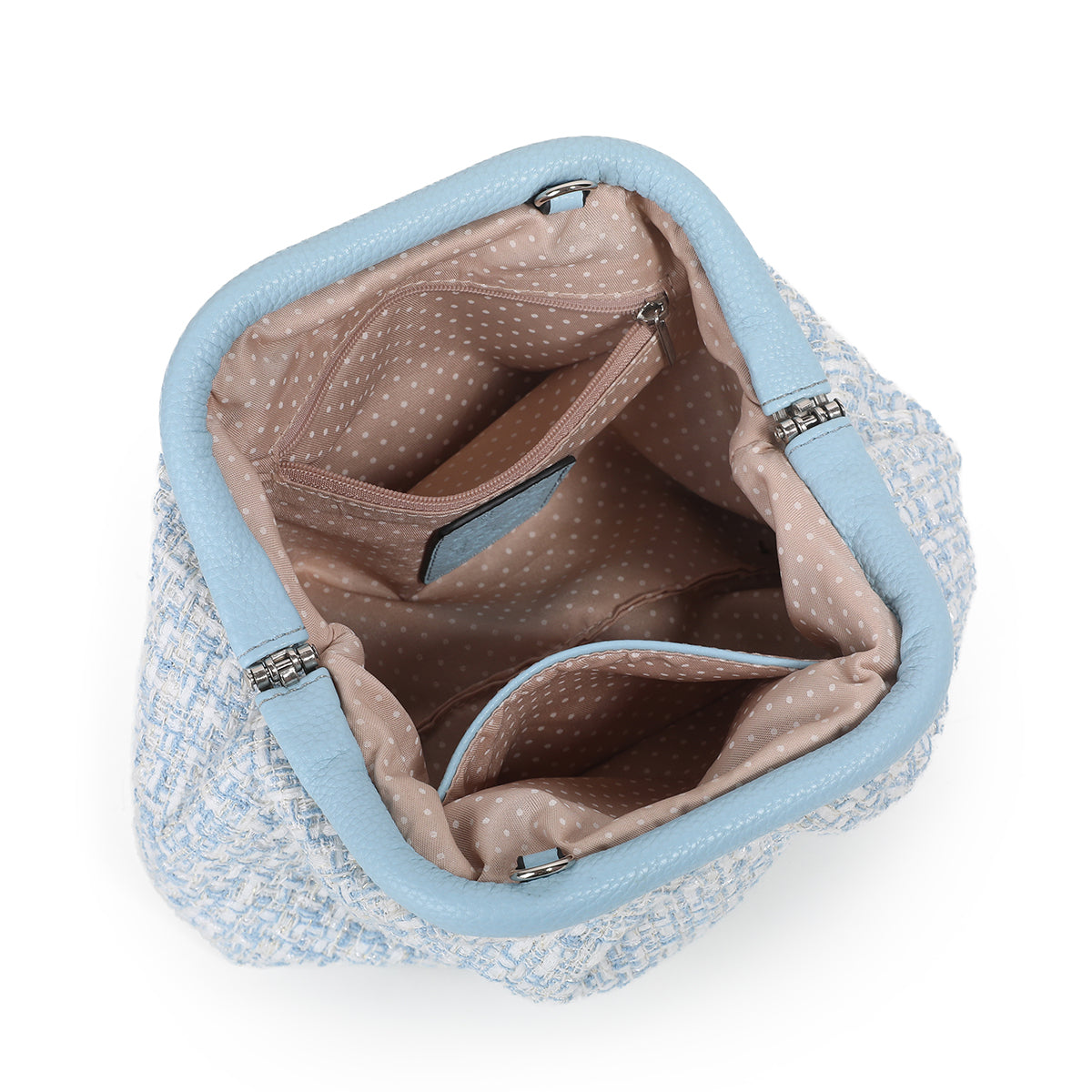 884746 Vesker, JEANETTE Jaquard bag - lys blå