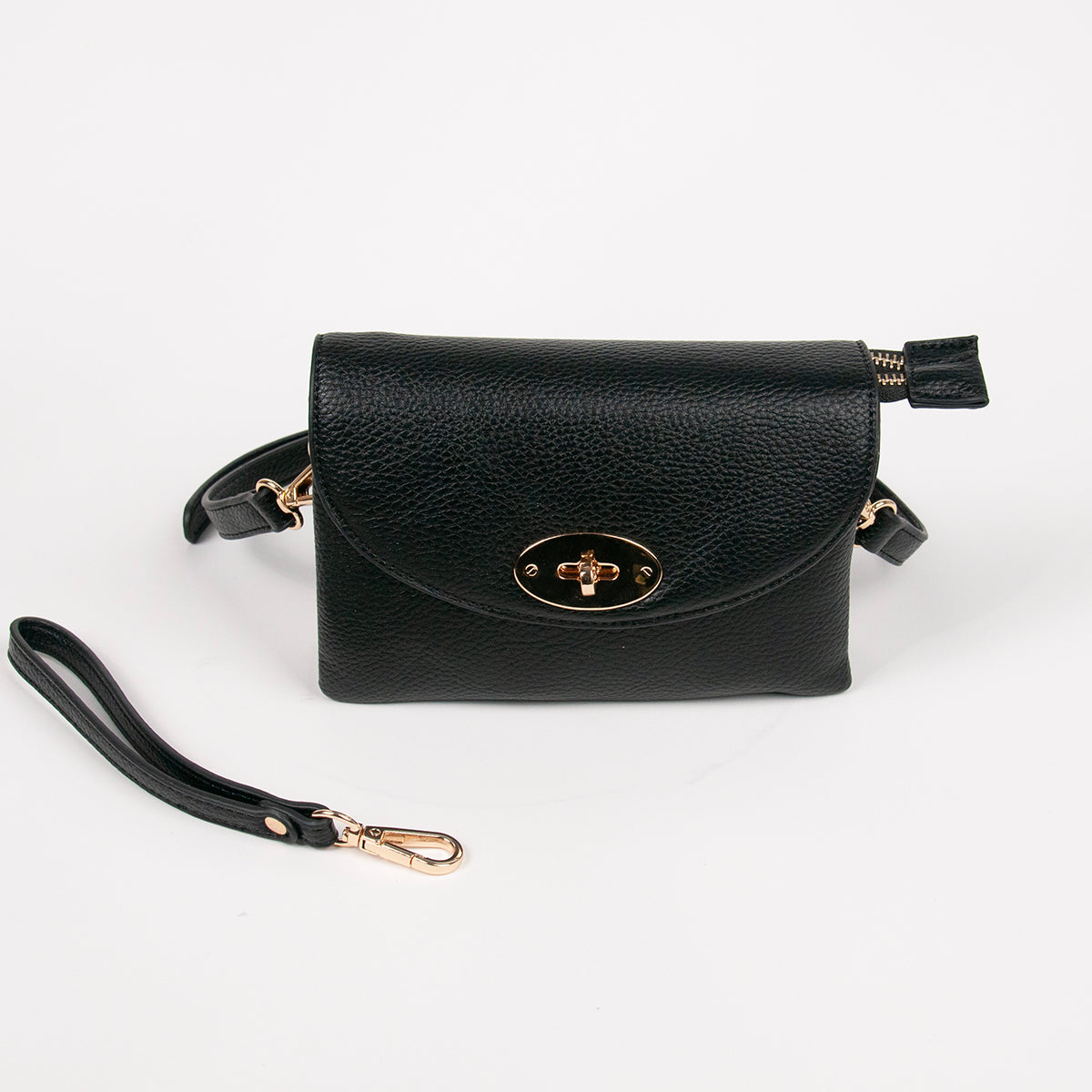 883501 Vesker,DANIELLE clutch med frontspenne - svart