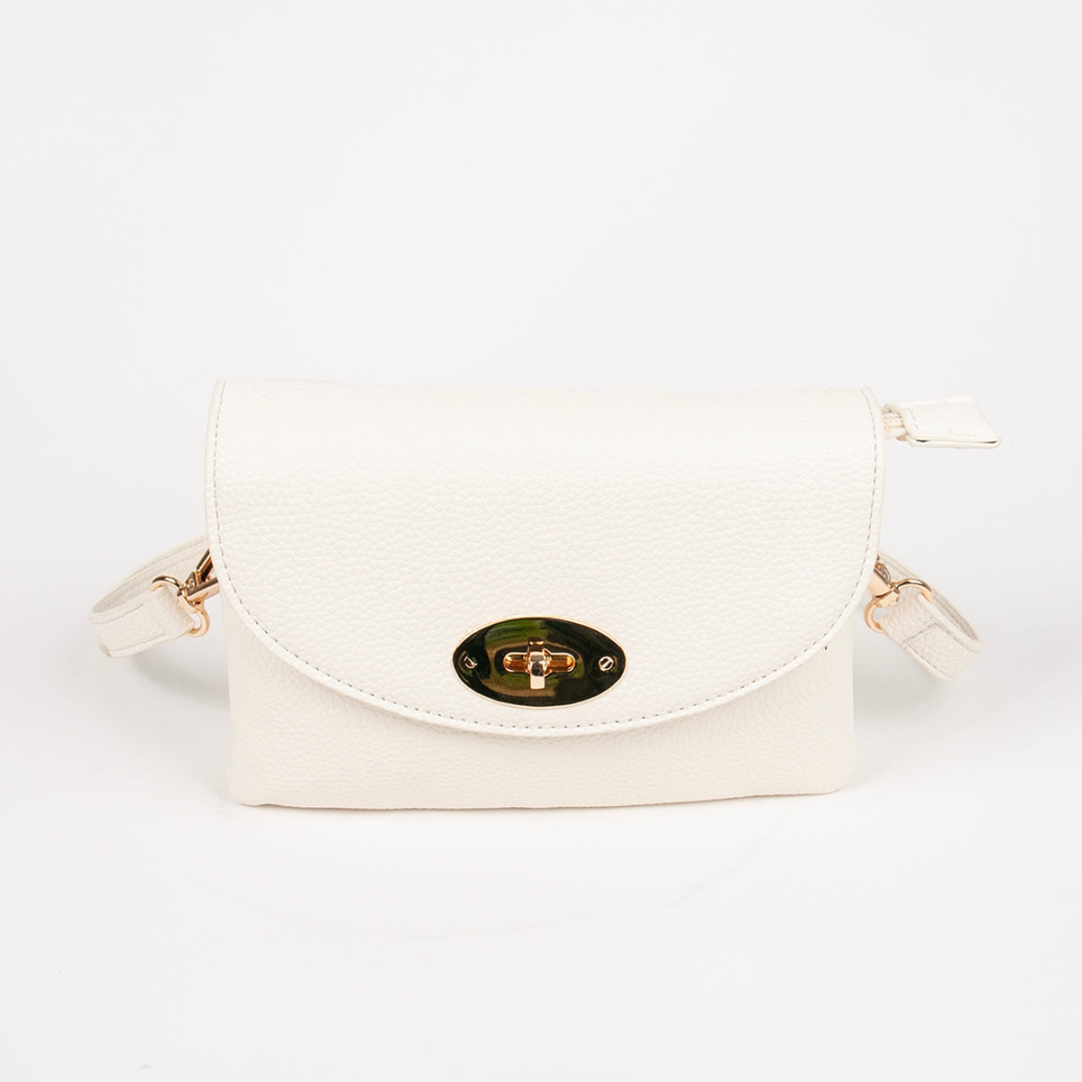 883502 Vesker,DANIELLE clutch med frontspenne - hvit