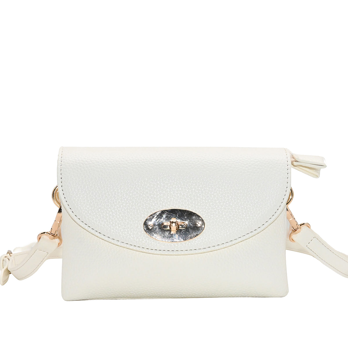 883502 Vesker,DANIELLE clutch med frontspenne - hvit