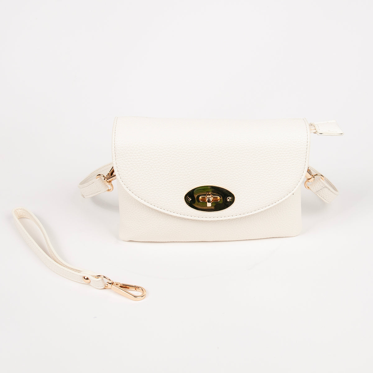 883502 Vesker,DANIELLE clutch med frontspenne - hvit