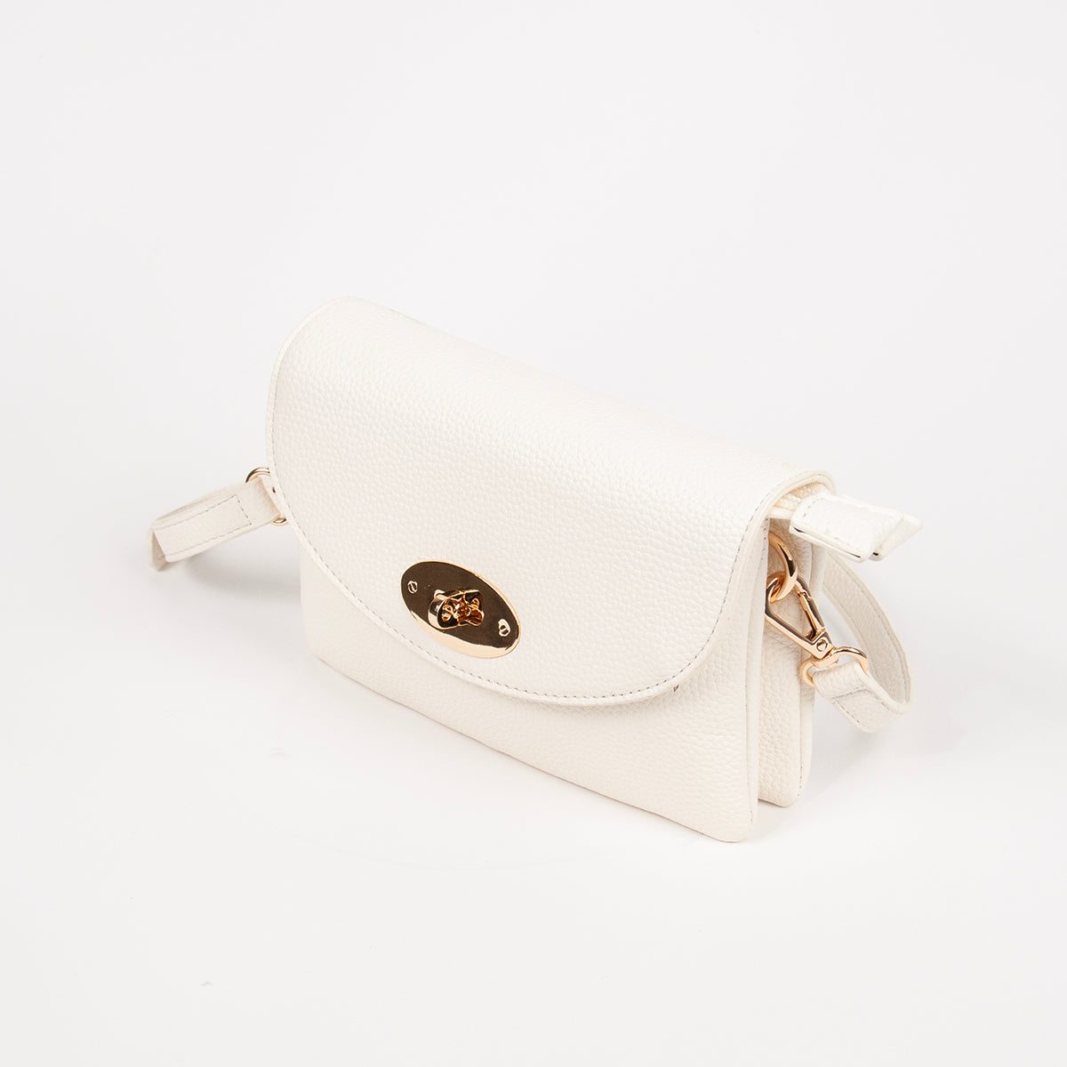 883502 Vesker,DANIELLE clutch med frontspenne - hvit