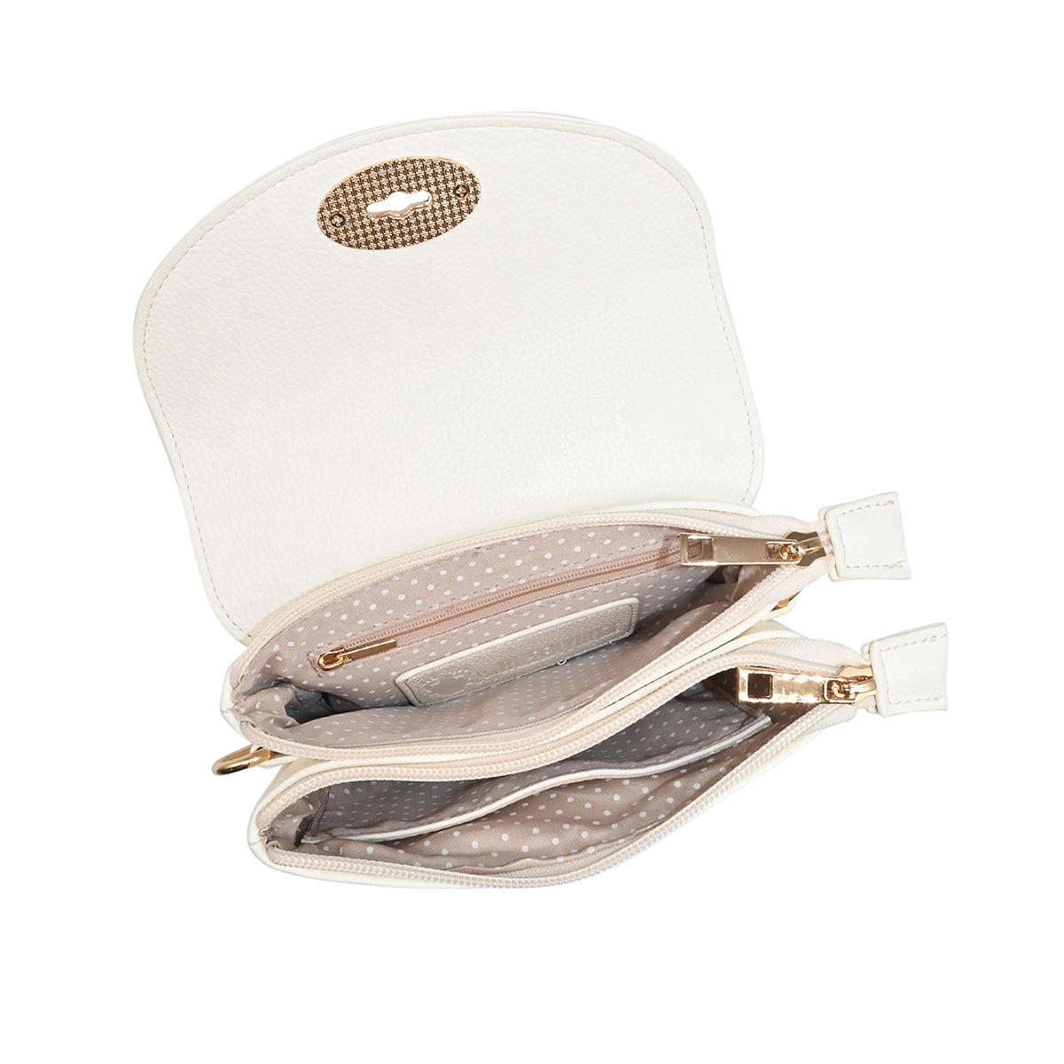 883502 Vesker,DANIELLE clutch med frontspenne - hvit