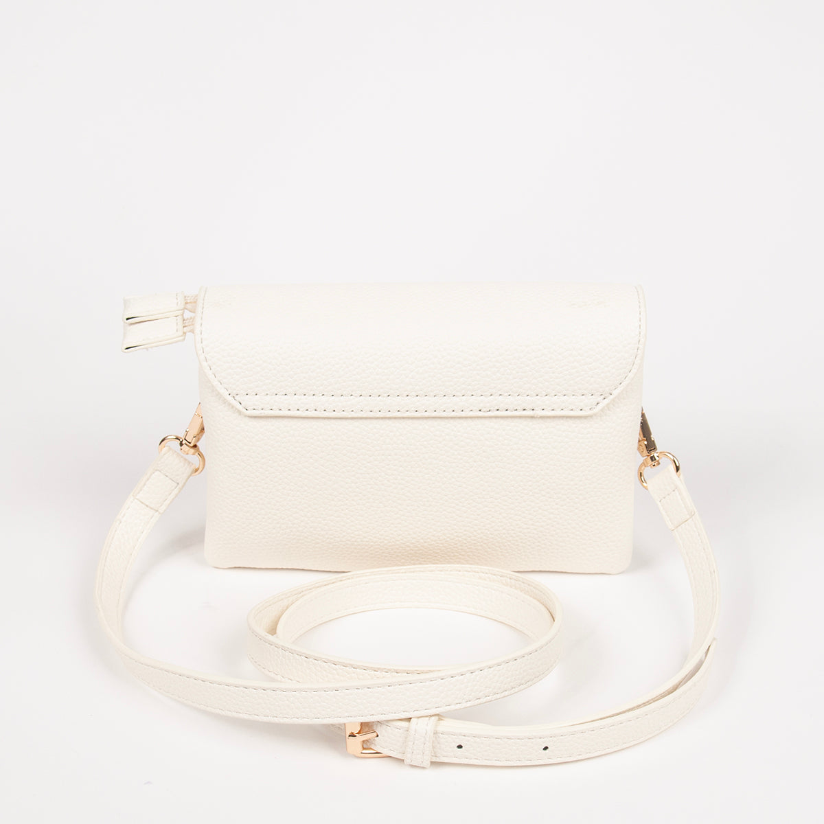 883502 Vesker,DANIELLE clutch med frontspenne - hvit