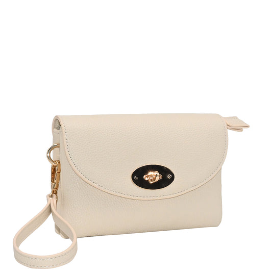 883505 Vesker,DANIELLE clutch med frontspenne - beige