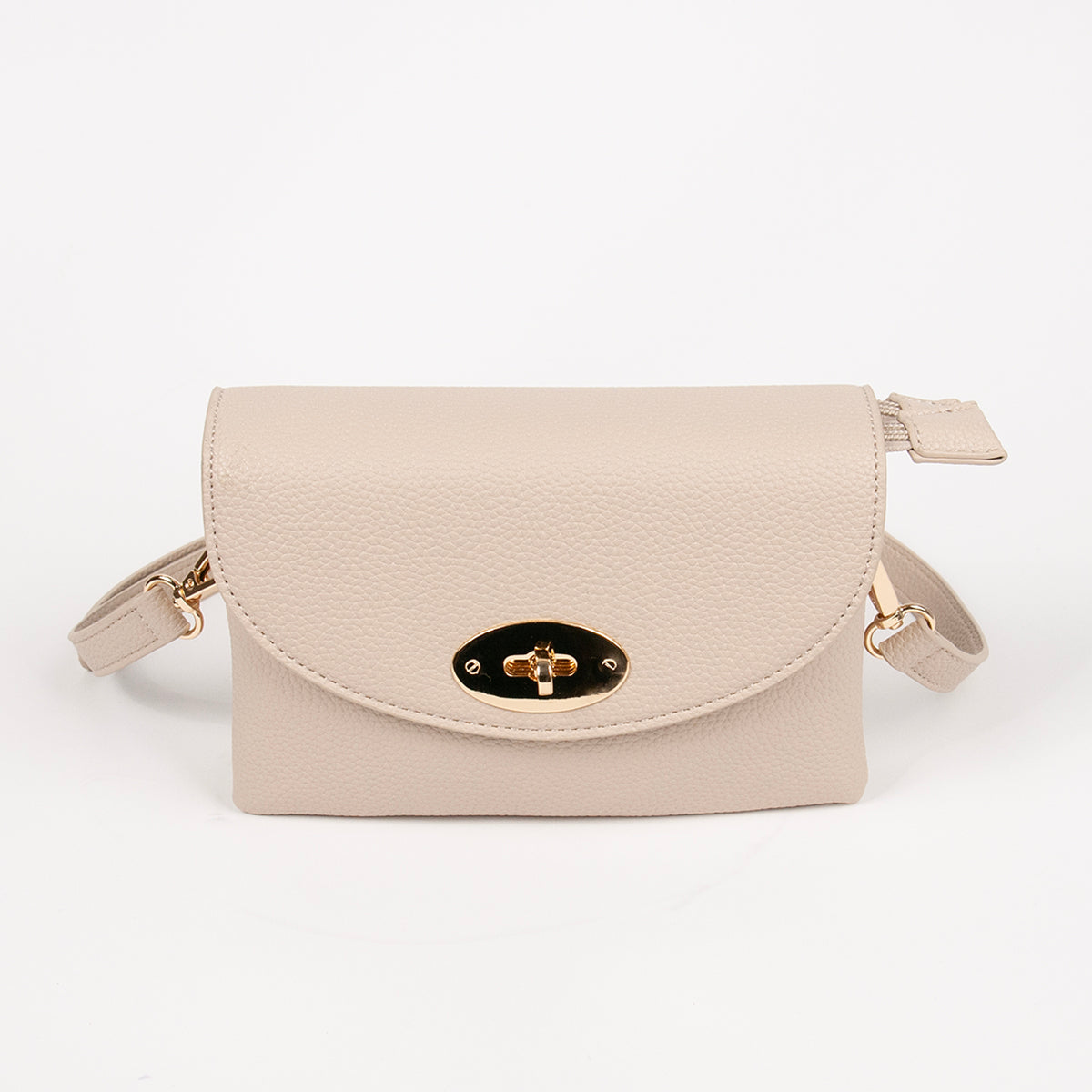 883505 Vesker,DANIELLE clutch med frontspenne - beige