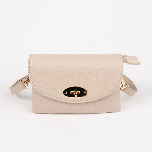 883505 Vesker,DANIELLE clutch med frontspenne - beige