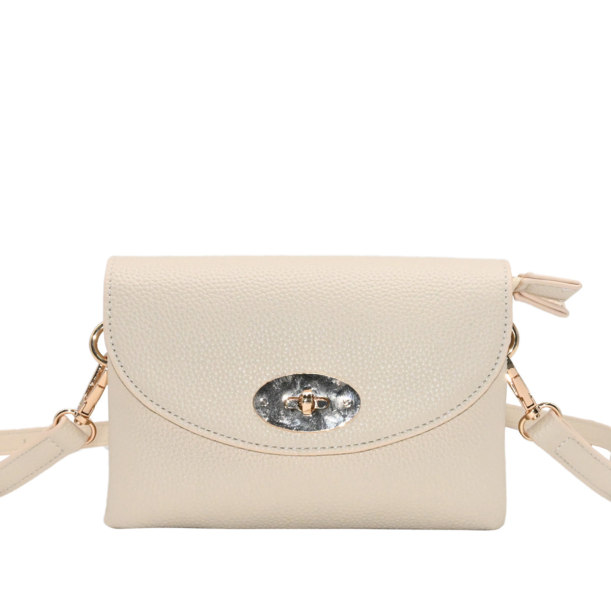 883505 Vesker,DANIELLE clutch med frontspenne - beige
