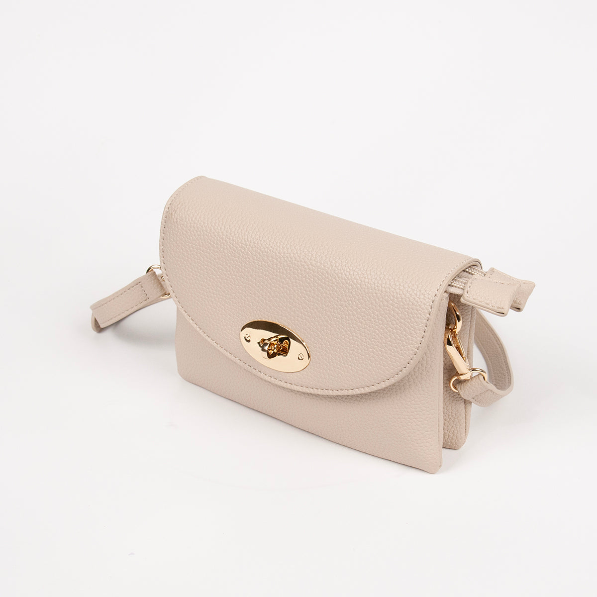 883505 Vesker,DANIELLE clutch med frontspenne - beige