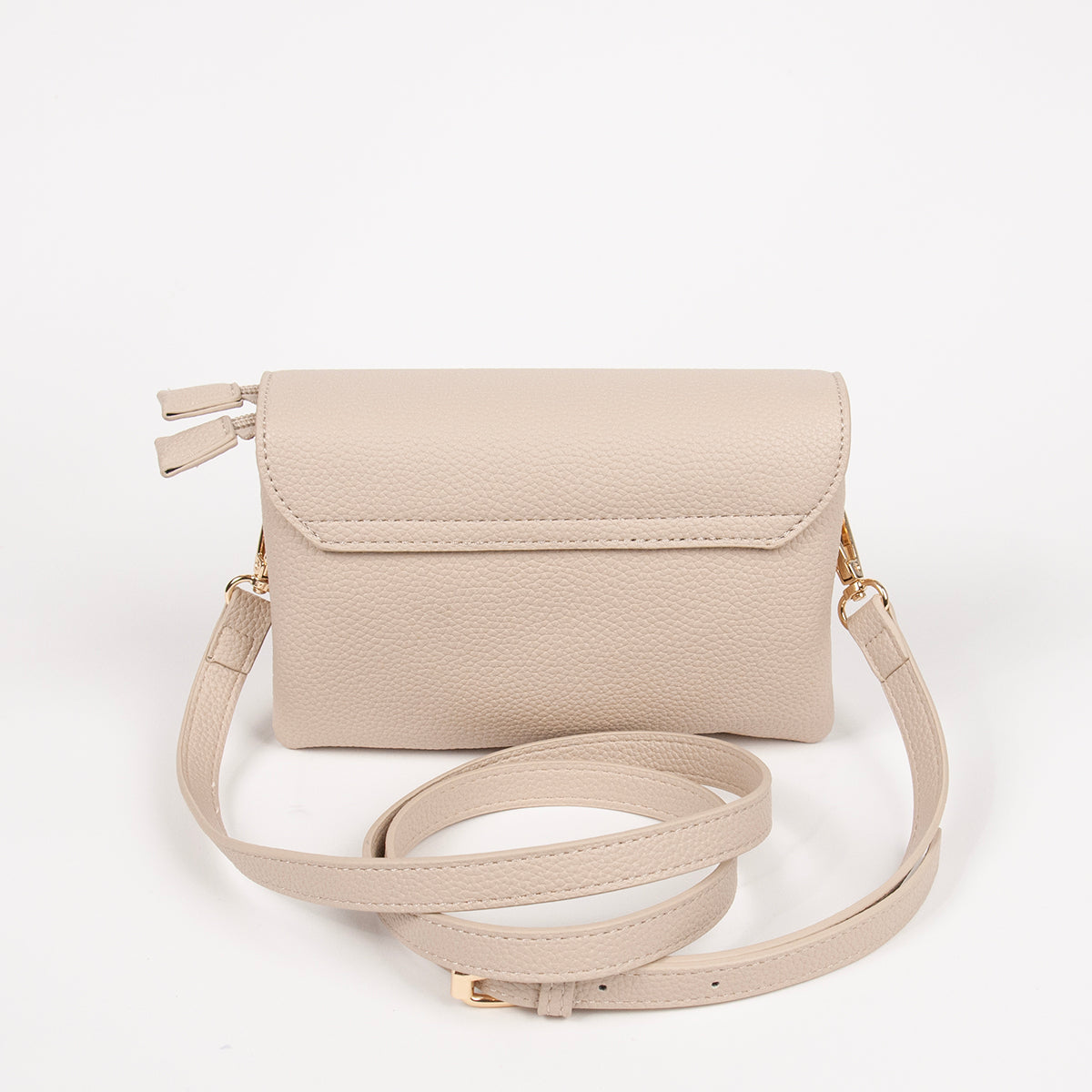 883505 Vesker,DANIELLE clutch med frontspenne - beige