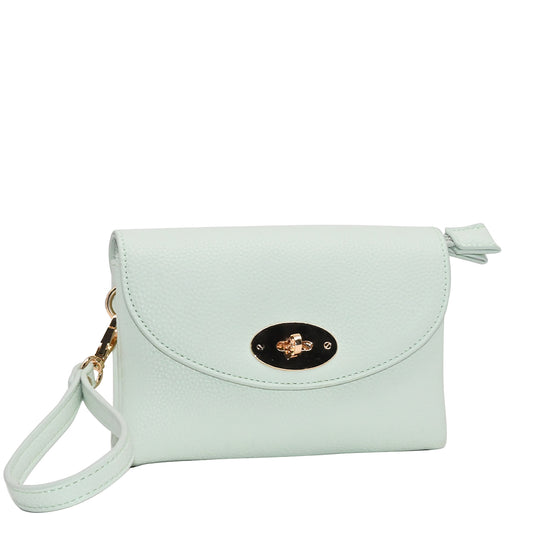 883558 Vesker,DANIELLE clutch med frontspenne - lys grønn