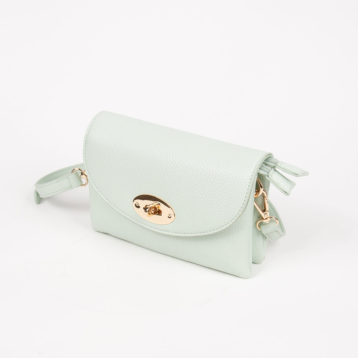 883558 Vesker,DANIELLE clutch med frontspenne - lys grønn