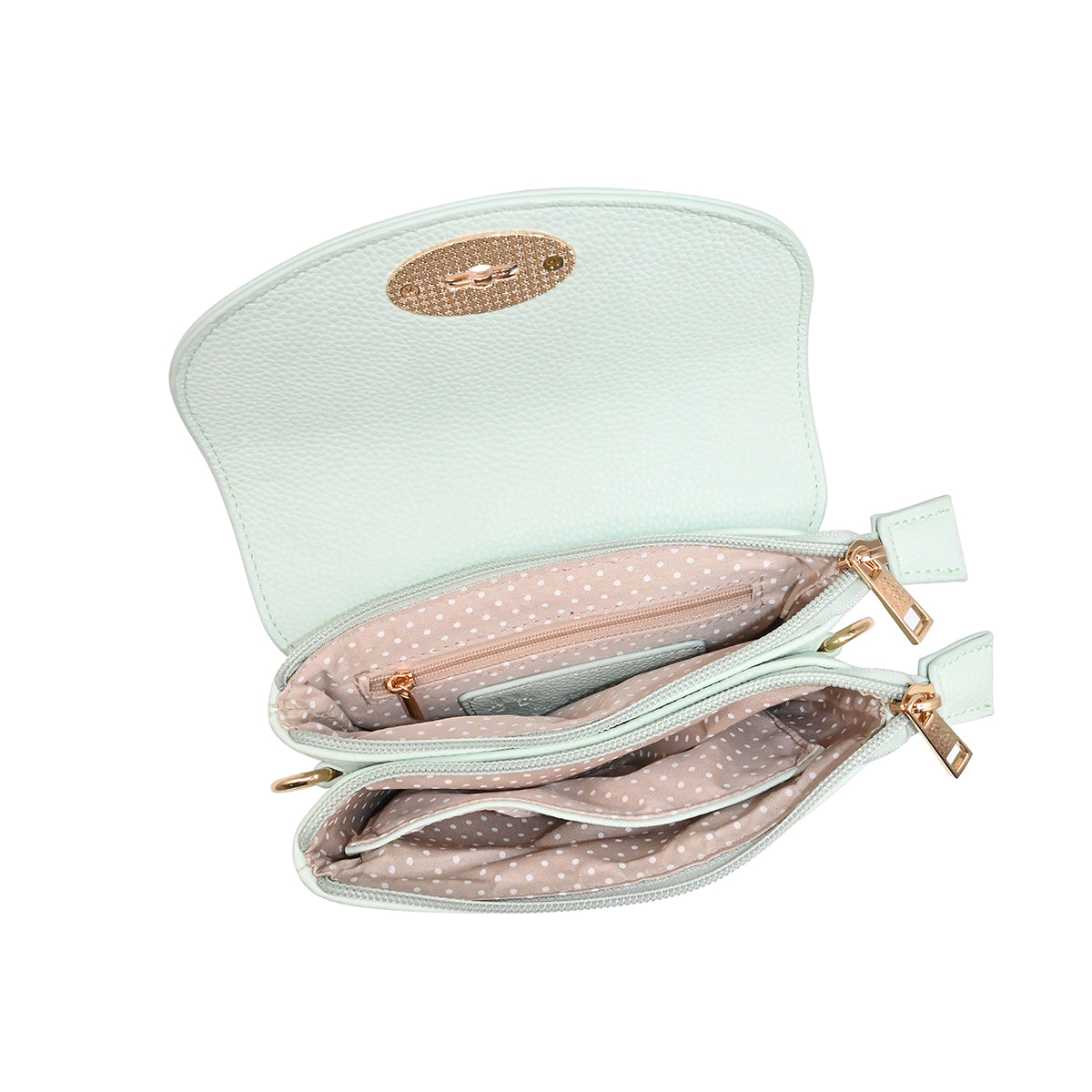 883558 Vesker,DANIELLE clutch med frontspenne - lys grønn