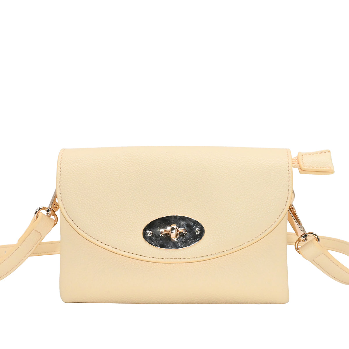 883562 Vesker,DANIELLE clutch med frontspenne - lys gul