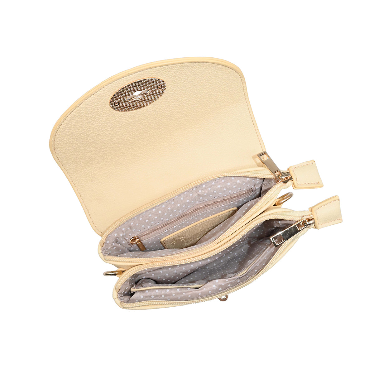 883562 Vesker,DANIELLE clutch med frontspenne - lys gul