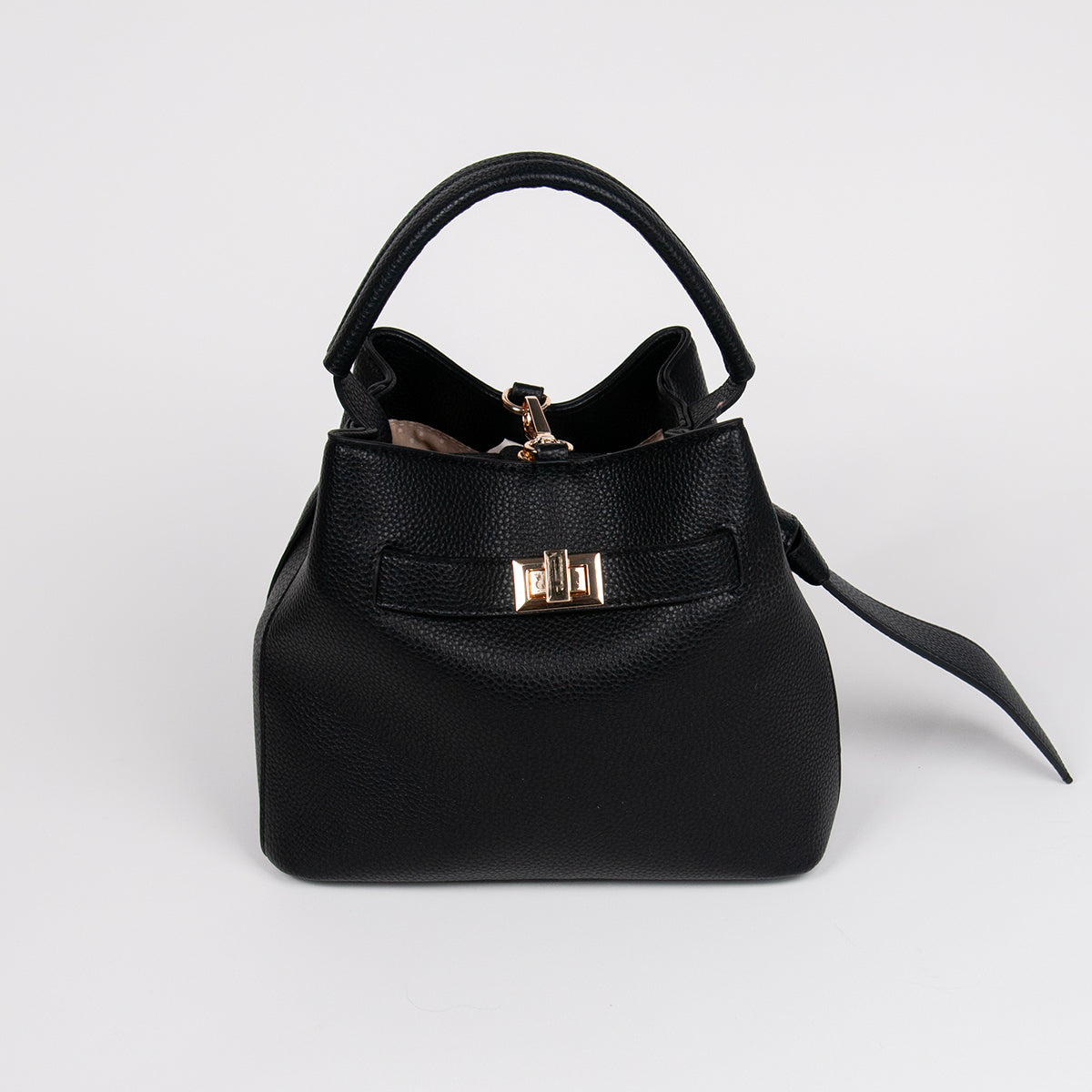 883901 Vesker, JOY liten bucketbag med frontspenne - svart