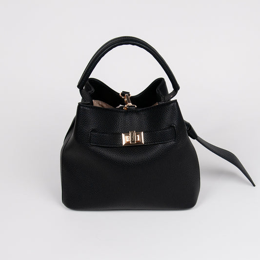 883901 Vesker, JOY liten bucketbag med frontspenne - svart