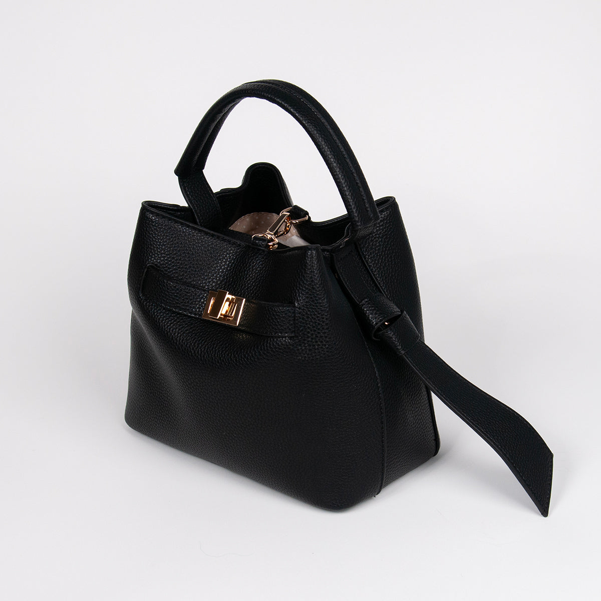 883901 Vesker, JOY liten bucketbag med frontspenne - svart