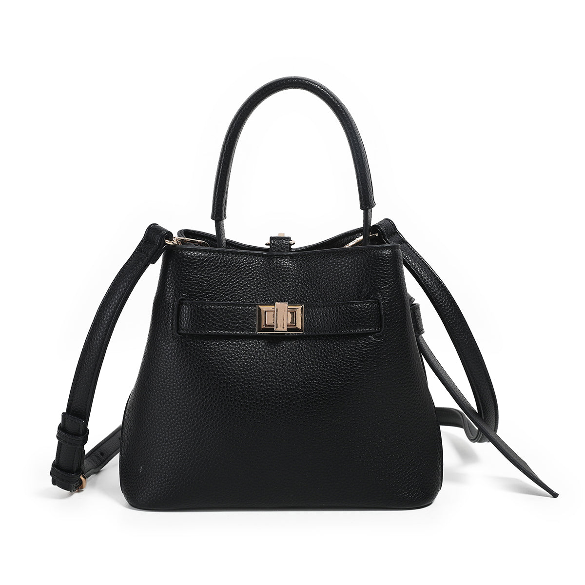 883901 Vesker, JOY liten bucketbag med frontspenne - svart