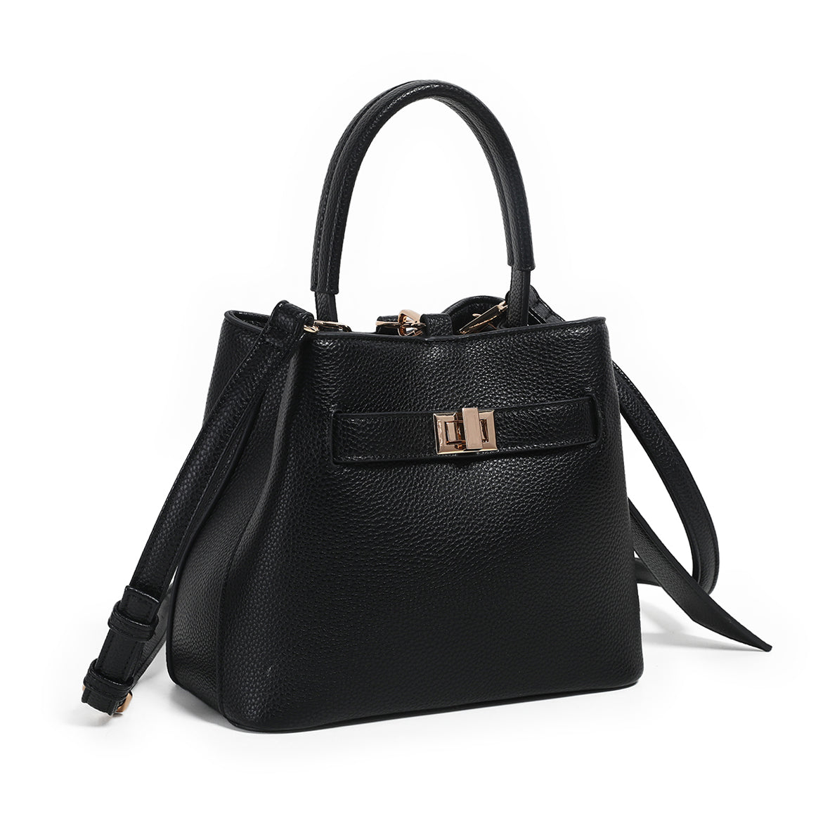 883901 Vesker, JOY liten bucketbag med frontspenne - svart