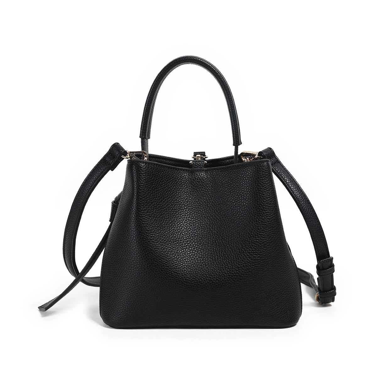 883901 Vesker, JOY liten bucketbag med frontspenne - svart