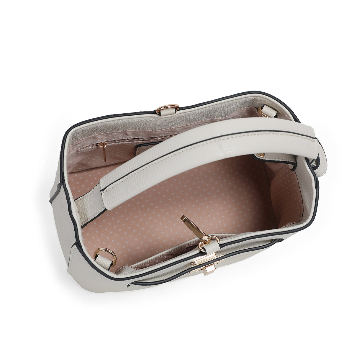 883905 Vesker, JOY liten bucketbag med frontspenne - beige