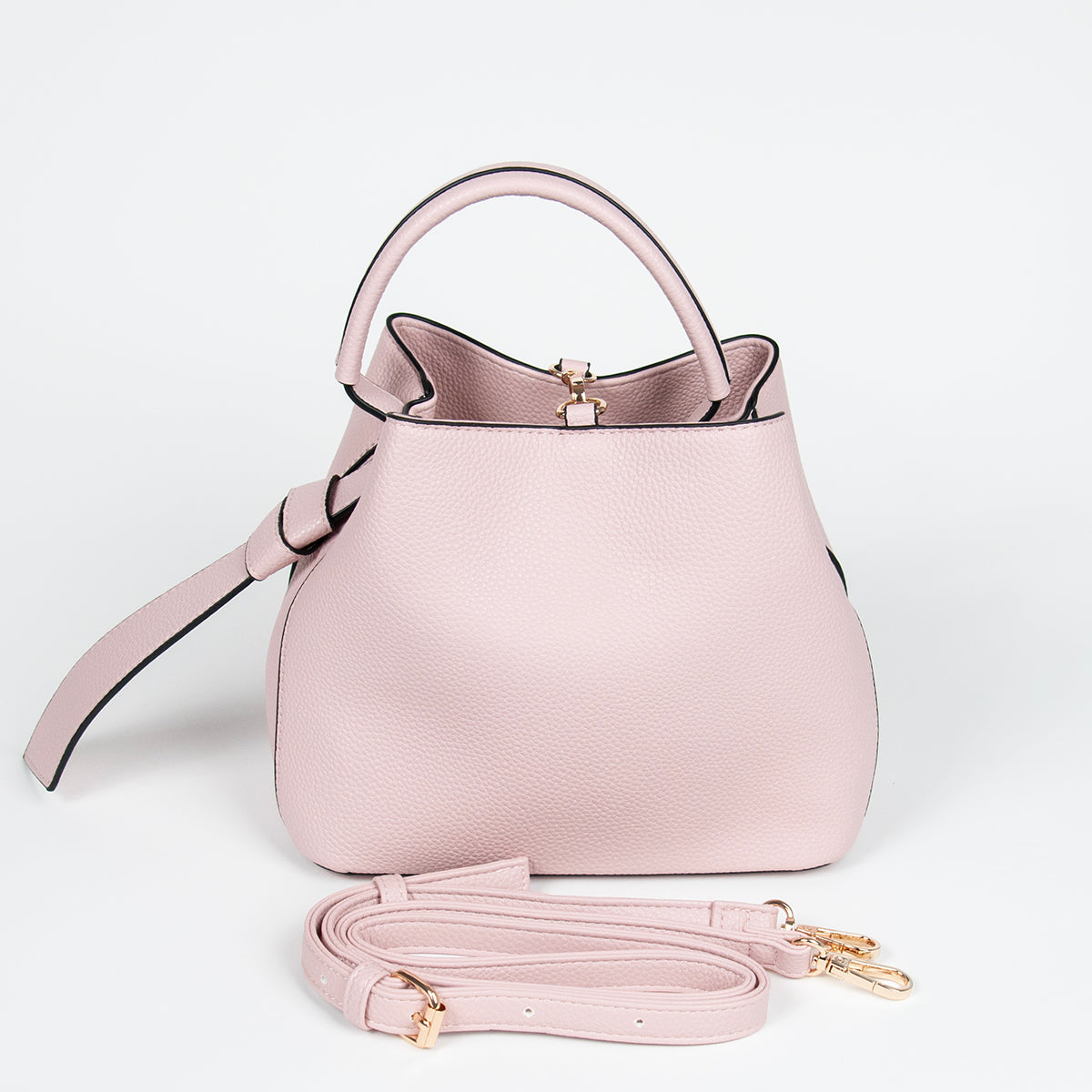 883936 Vesker, JOY liten bucketbag med frontspenne - lys rosa