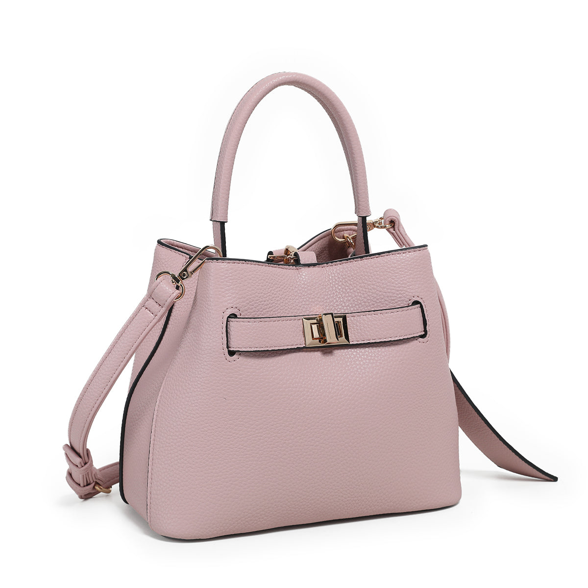 883936 Vesker, JOY liten bucketbag med frontspenne - lys rosa