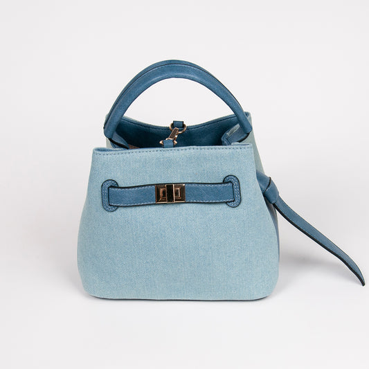 883946 Vesker, JOY liten bucketbag med frontspenne - lys blå