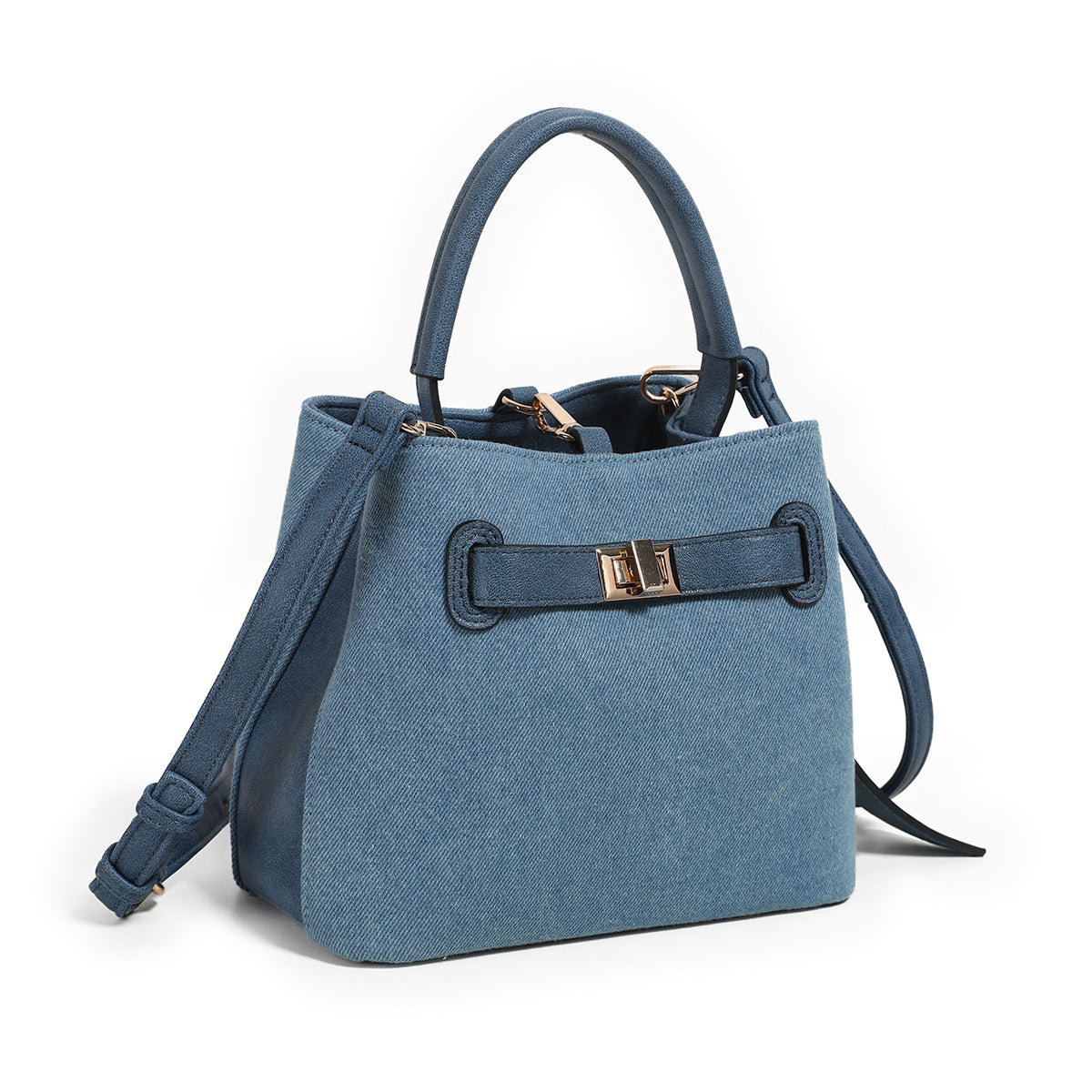 883946 Vesker, JOY liten bucketbag med frontspenne - lys blå