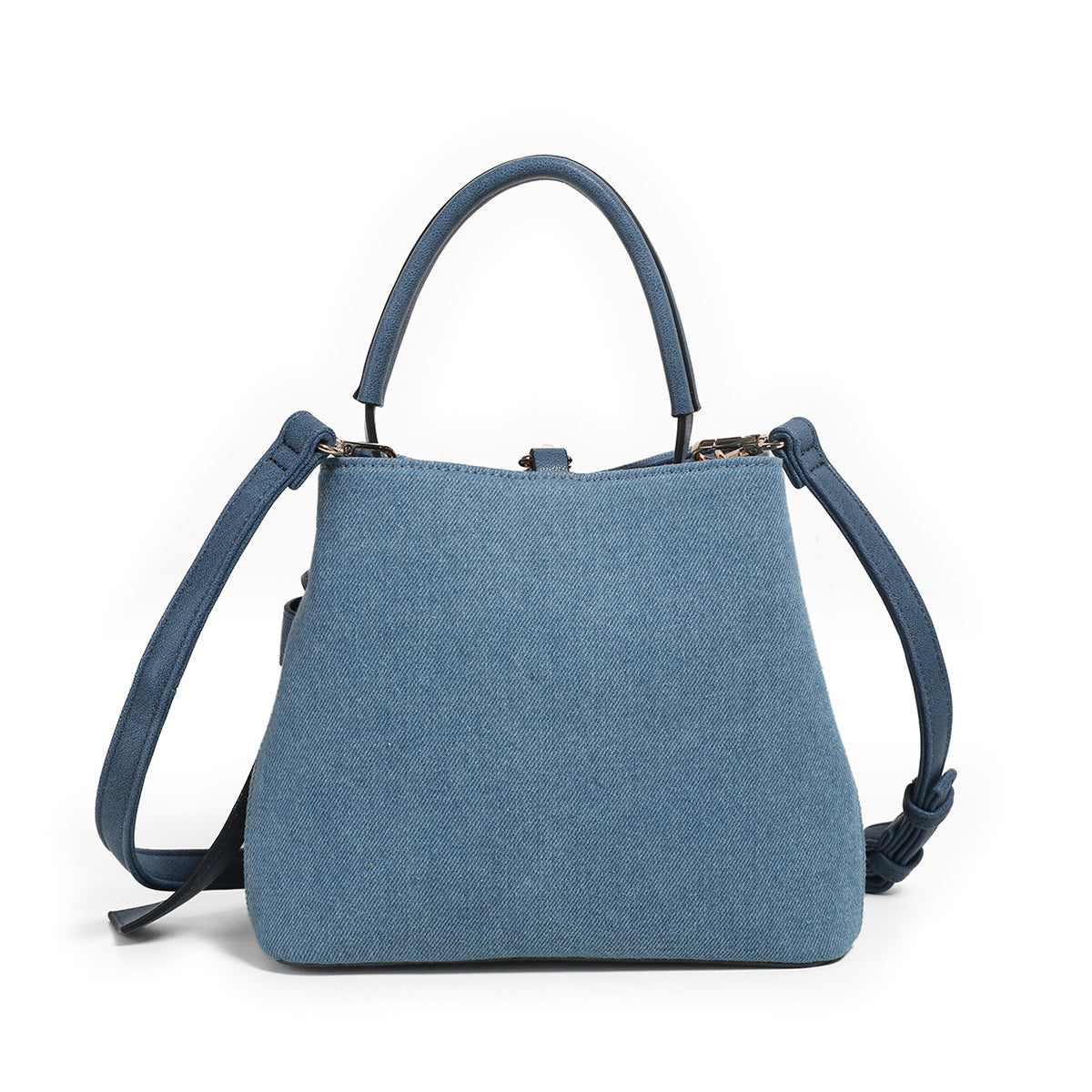883946 Vesker, JOY liten bucketbag med frontspenne - lys blå