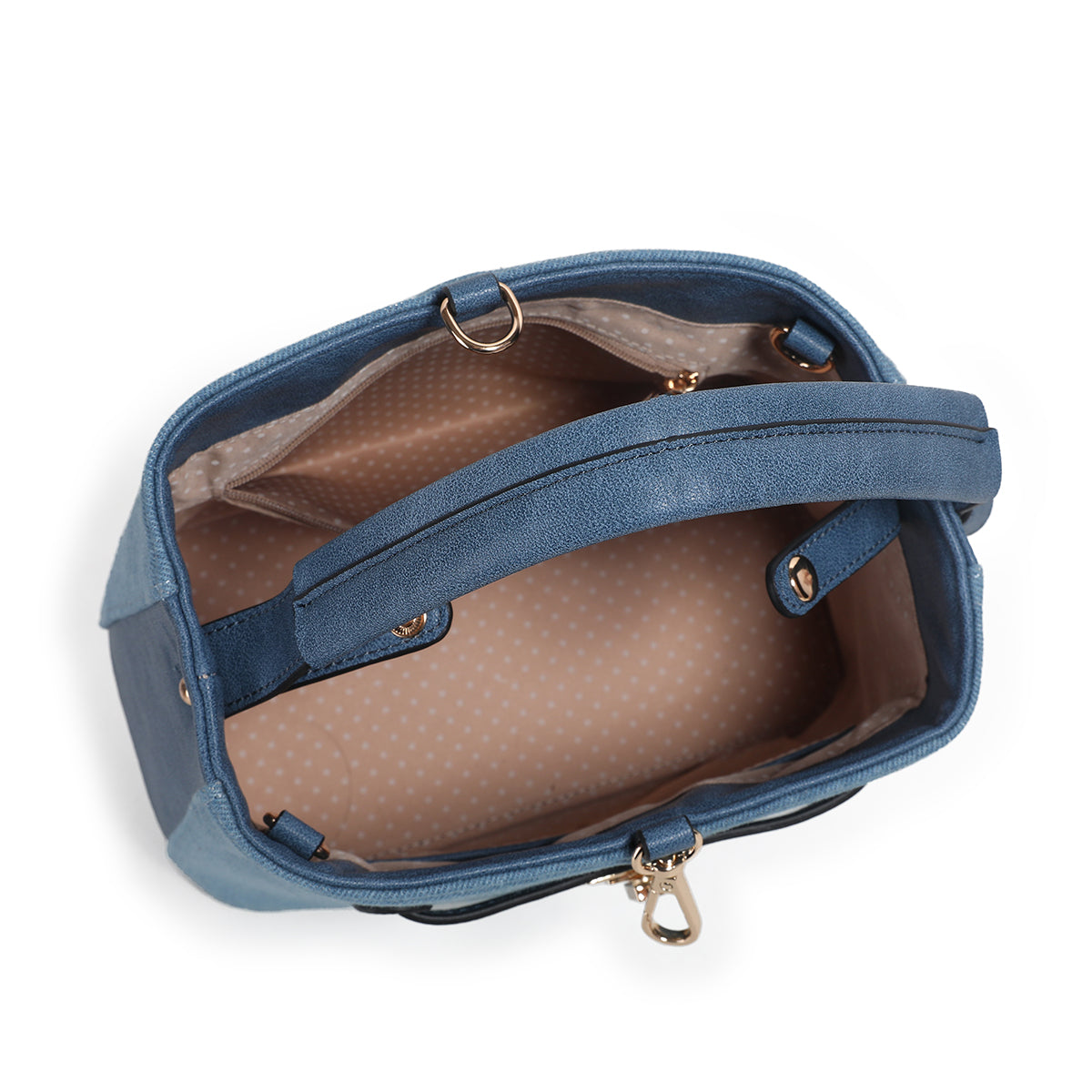 883946 Vesker, JOY liten bucketbag med frontspenne - lys blå