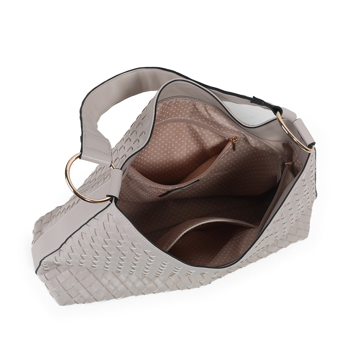 884005 Vesker, GAJA flettet bag- beige