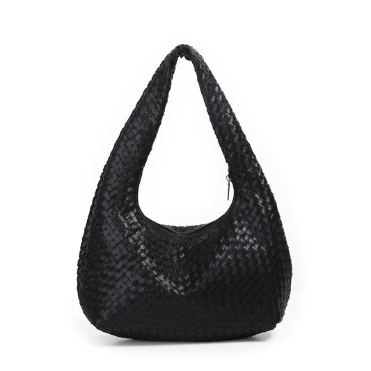 884101 Vesker, JUNE flettet bag - svart