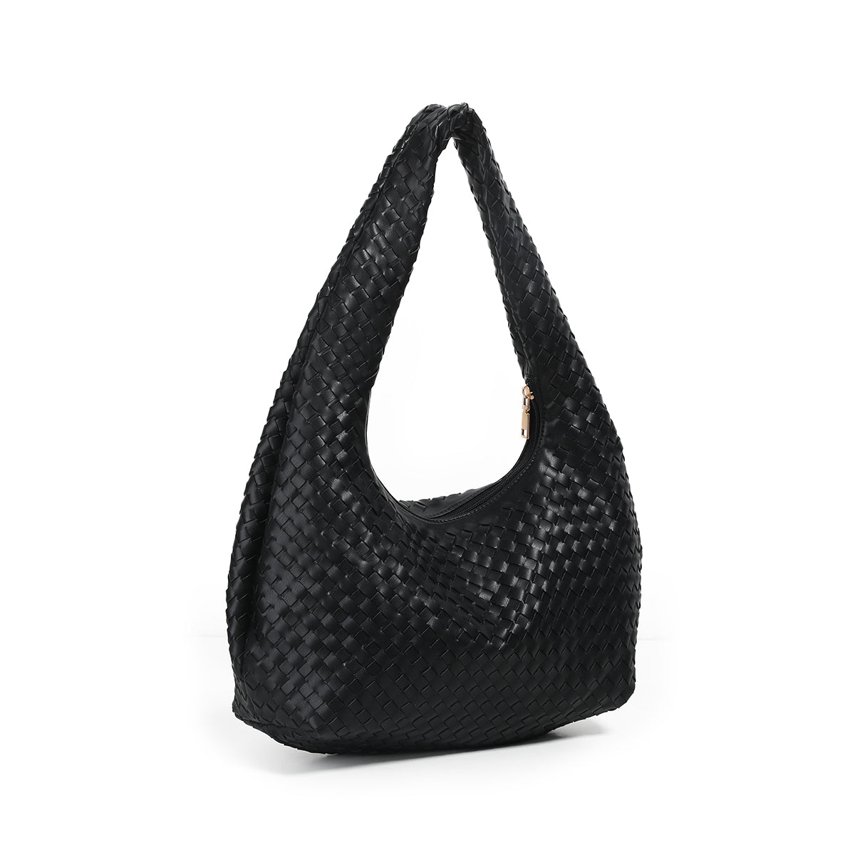 884101 Vesker, JUNE flettet bag - svart