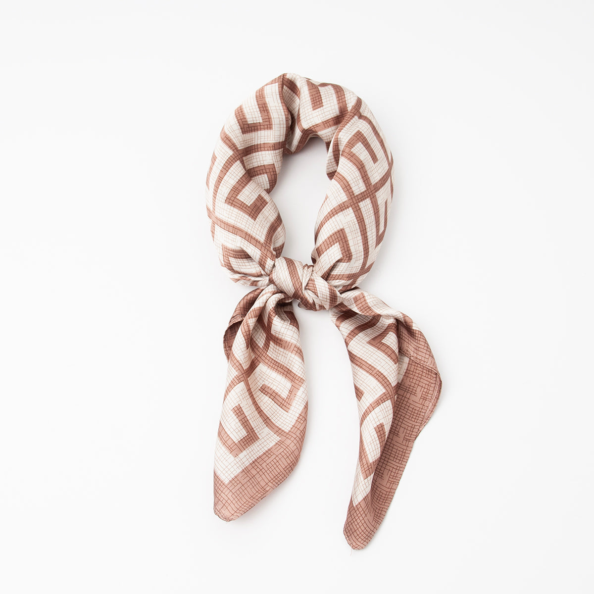 885005  Skjerf, Lite skjerf gresk print - beige