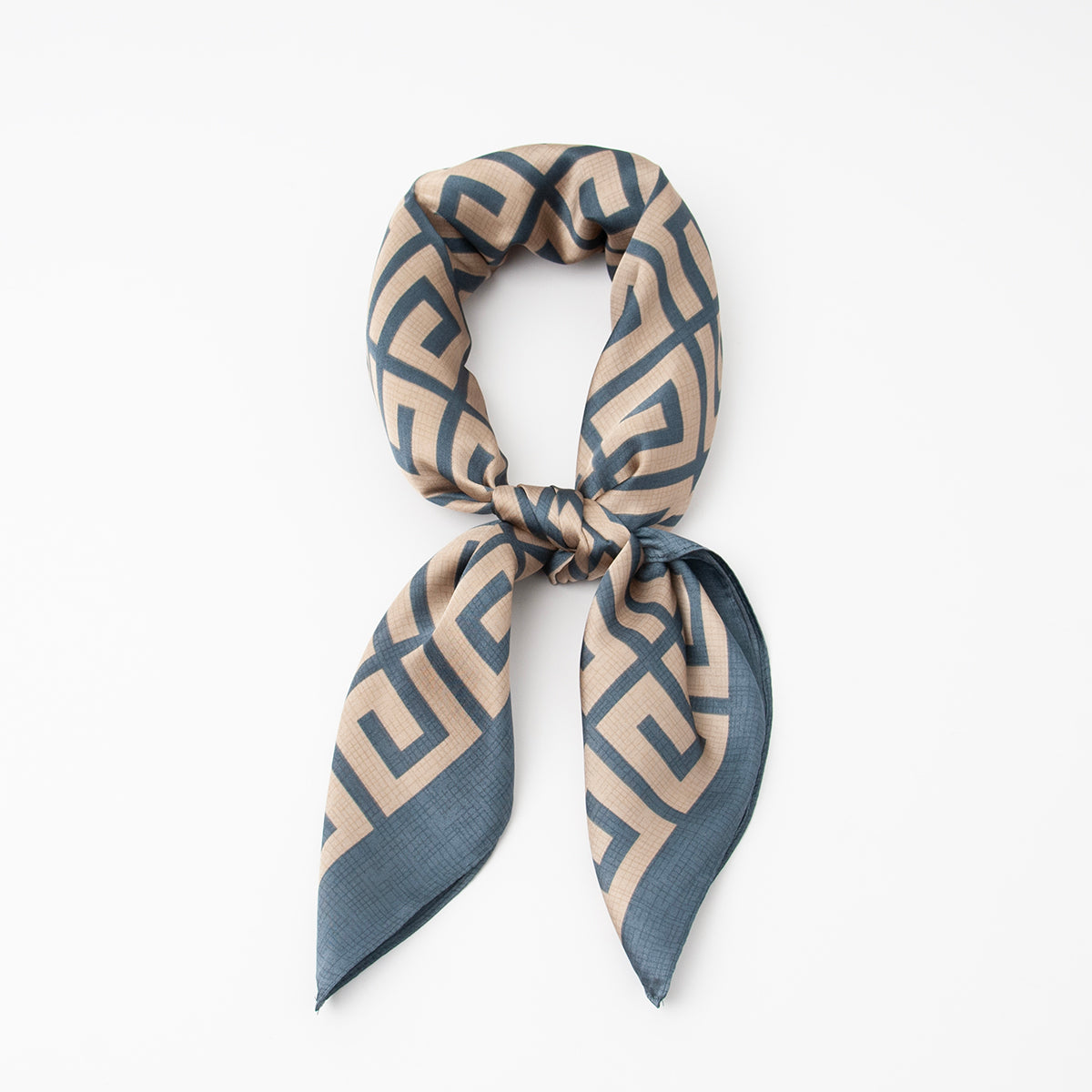 885046  Skjerf, Lite skjerf gresk print - jeansblå