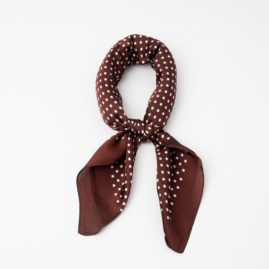 885211x  Skjerf, Lite skjerf små prikker - brun