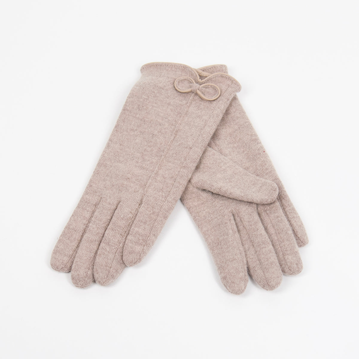 887505 Vanter ELISE ullvanter med sløyfe - beige