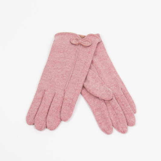 887536 Vanter ELISE ullvanter med sløyfe - pudder rosa