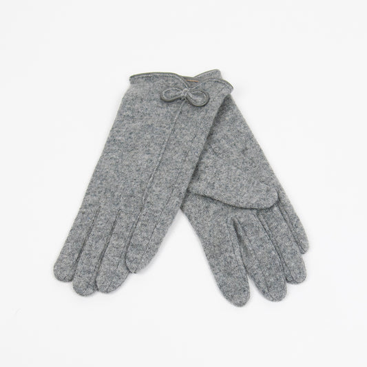 887586 Vanter ELISE ullvanter med sløyfe - gråmelert
